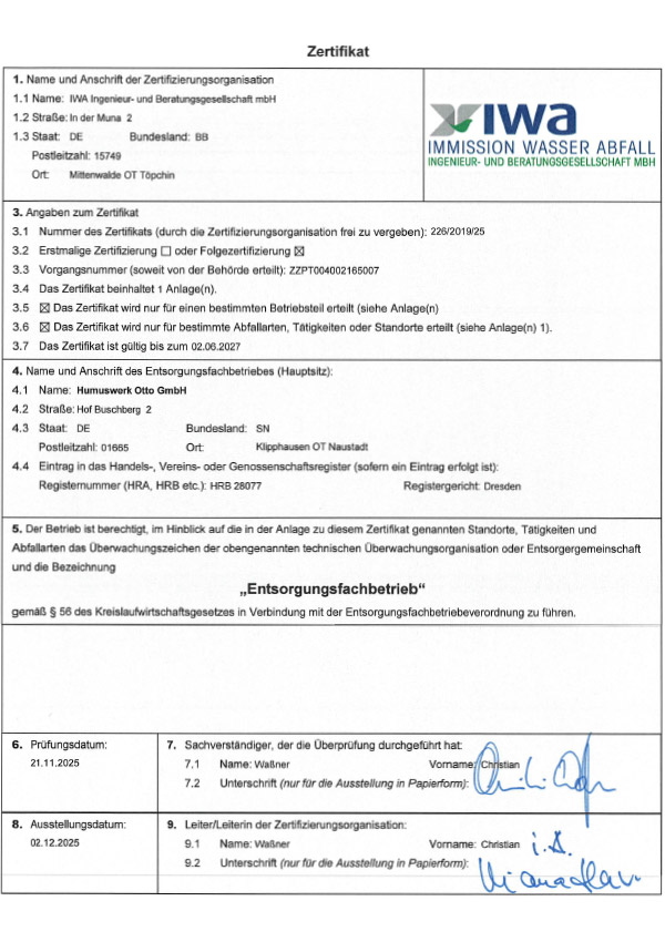 Humuswerk Otto: Erden, Substrate, Schüttgut, Kompostierung, Entsorgung, Container-, Liefer- & Abholservice